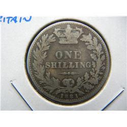 1881 Great Britain Silver Shilling.