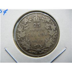 1913 Canada 25c.  VF.