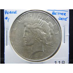 1927-D Peace $1.  XF.  Better Date.