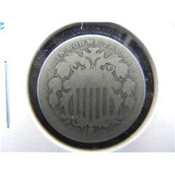 1870 Shield 5c.  Scarce Date.