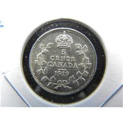 1919 Canada 5c Silver.  Choice UNC.  Nice.