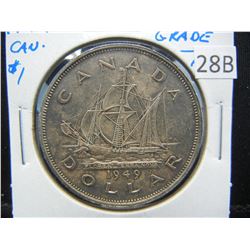 1949 Canada $1.  High Grade.  AU+.