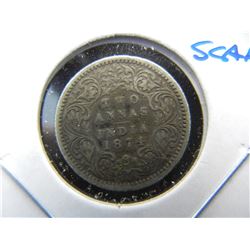 1874 India Silver 2 Annas.  Scarce.