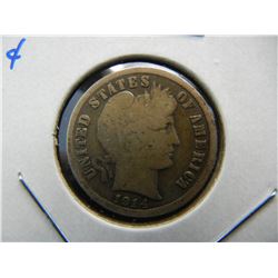 1914-S Barber 10c.  VG+.