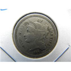 1873 3c Nickel.  Scarce Date.
