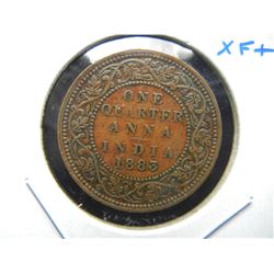1883 India 1/4 Anna.  XF+.