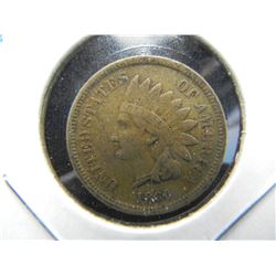 1860  Indian 1c.  VF Details.  Better Date.