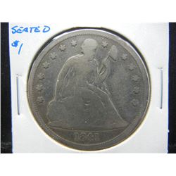 1841 Seated $1.  Rare.