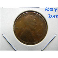 1912-S Lincoln 1c.  Fine. Semi-Key Date.