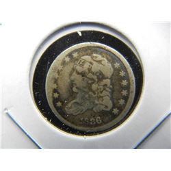 1836 Bust Half Dime.  Fine Details.  Damaged.
