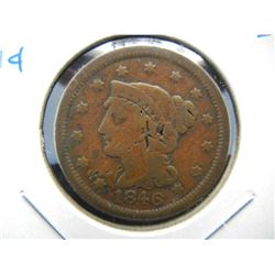 1846 Large 1c.  VG+ Details.