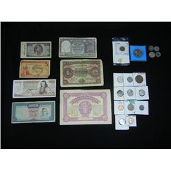 Misc. Lot:  Foreign Currency, U.S. and Foreign Coins.