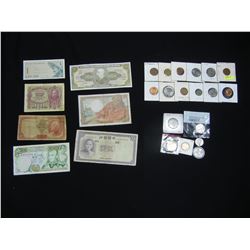 Misc. Lot:  Foreign Currency, U.S. and Foreign Coins.