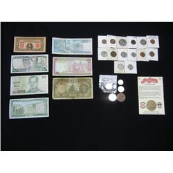 Misc. Lot:  Foreign Currency, U.S. and Foreign Coins.