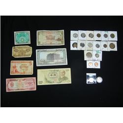 Misc. Lot:  Foreign Currency, U.S. and Foreign Coins.