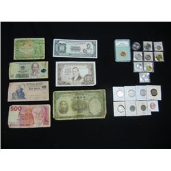 Misc. Lot:  Foreign Currency, U.S. and Foreign Coins.