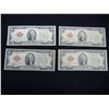 Image 1 : 4 - 1928 Red Seal $2 Notes.