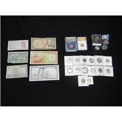 Misc. Lot:  Foreign Currency, U.S. and Foreign Coins.