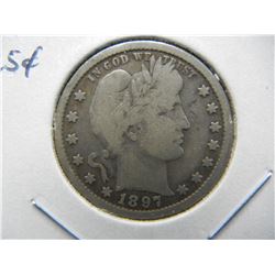 1897 Barber 25c.  VG.