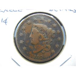 1826 Large 1c.  VF+ Details.