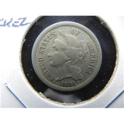 1881 3c Nickel.  VF+.