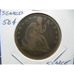 1849-O Seated 50c.  Fine.  Scarce Date.