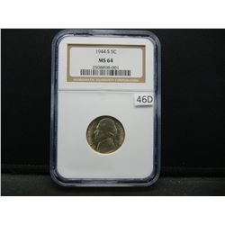 1944-S Jefferson 5c.  NGC MS 64.