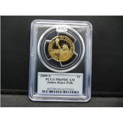 2009-S Presidential Series $1.  PCGS PR69DAM.  James Knox Polk.