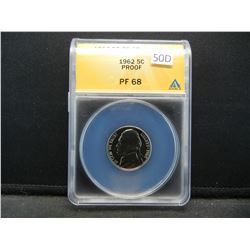 1962 Jefferson 5c.  ANACS PF 68.