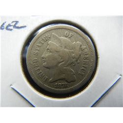 1872 3c Silver.  VF.