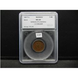 1817-L Nassau 1/4 Kreuzer.  SEGS MS-60.