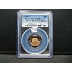 2009-S Lincoln 1c.  PCGS PR69RD DCAM.  Lincoln-Early Childhood.