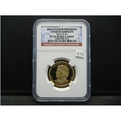 2011-S Seventeenth President Andrew Johnson $1.  NGC PF 69 ULTRA CAMEO.
