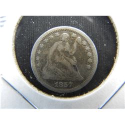 1857-O Seated Half Dime.  VF Details.  Scarce.