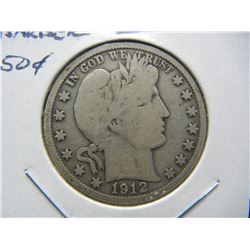 1912-S Barber 50c.  VG+.