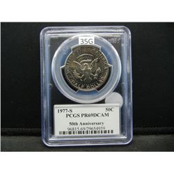 1977-S Kennedy 50c.  50th Anniversary.  PCGS PR69DCAM.