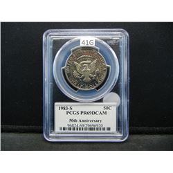 1983-S Kennedy 50c.  50th Anniversary.  PCGS PR69DCAM.