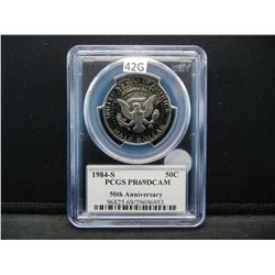 1984-S Kennedy 50c.  50th Anniversary.  PCGS PR69DCAM.