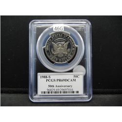 1988-S Kennedy 50c.  50th Anniversary.  PCGS PR69DCAM.