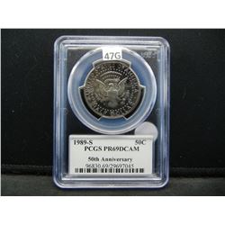 1989-S Kennedy 50c.  50th Anniversary.  PCGS PR69DCAM.