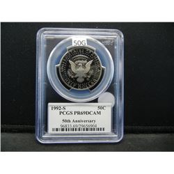1992-S Kennedy 50c.  50th Anniversary.  PCGS PR69DCAM.