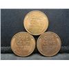 Image 2 : 1941-P, 1941-D, and 1941-S Lincoln 1c.  Full Red Unc.