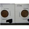 Image 3 : 4 Semi-Key Lincoln 1c.  1931, 1932, 1933, and 1934.