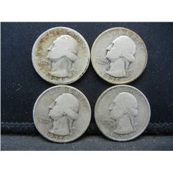 1934, 1934-D, 1935, and 1935-D Washington 25c.