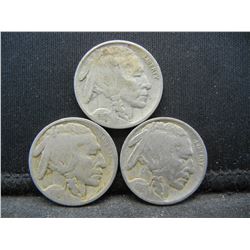 1915, 1916, and 1917 Buffalo 5c.