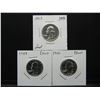 Image 1 : 1953, 1956, and 1957 Proof Silver Washington 25c.