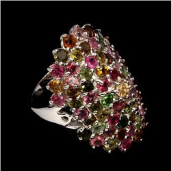 Natural Multi Color Tourmaline Ring