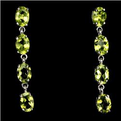 Natural Oval 7x5mm Top Rich Green Peridot Earrings