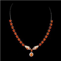 Natural Orange Fire Opal Cobra Necklace