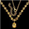 Image 3 : Natural Oval 11x9mm Top Rich Yellow Citrine Necklace